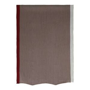 NEW DESTREE pierre wool scarf in taupe/burgundy/ecru
